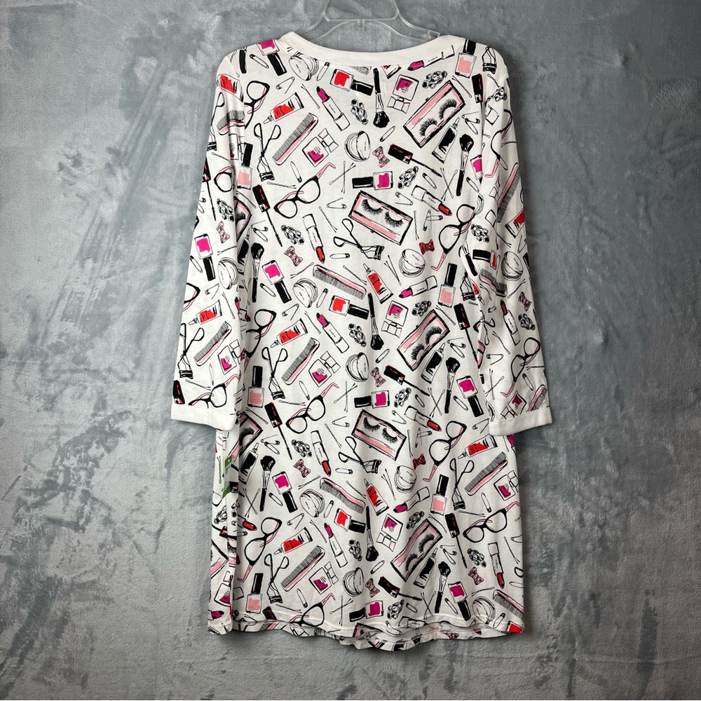 NWT Kate Spade Dream A Little Dream Nightshirt Sz Large Multicolor Lipstick - Picture 8 of 14